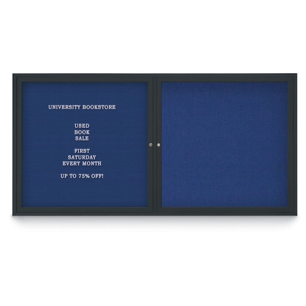 Corkboard, 72"x36", Cobalt Accent/Bronze